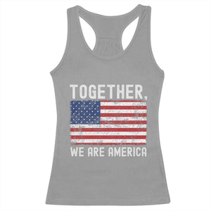 Together We Are America Vintage Football Racerback Tank Top Classic Patriotic Sports Bunny Inspirational Quote TS02 Sport Gray Print Your Wear