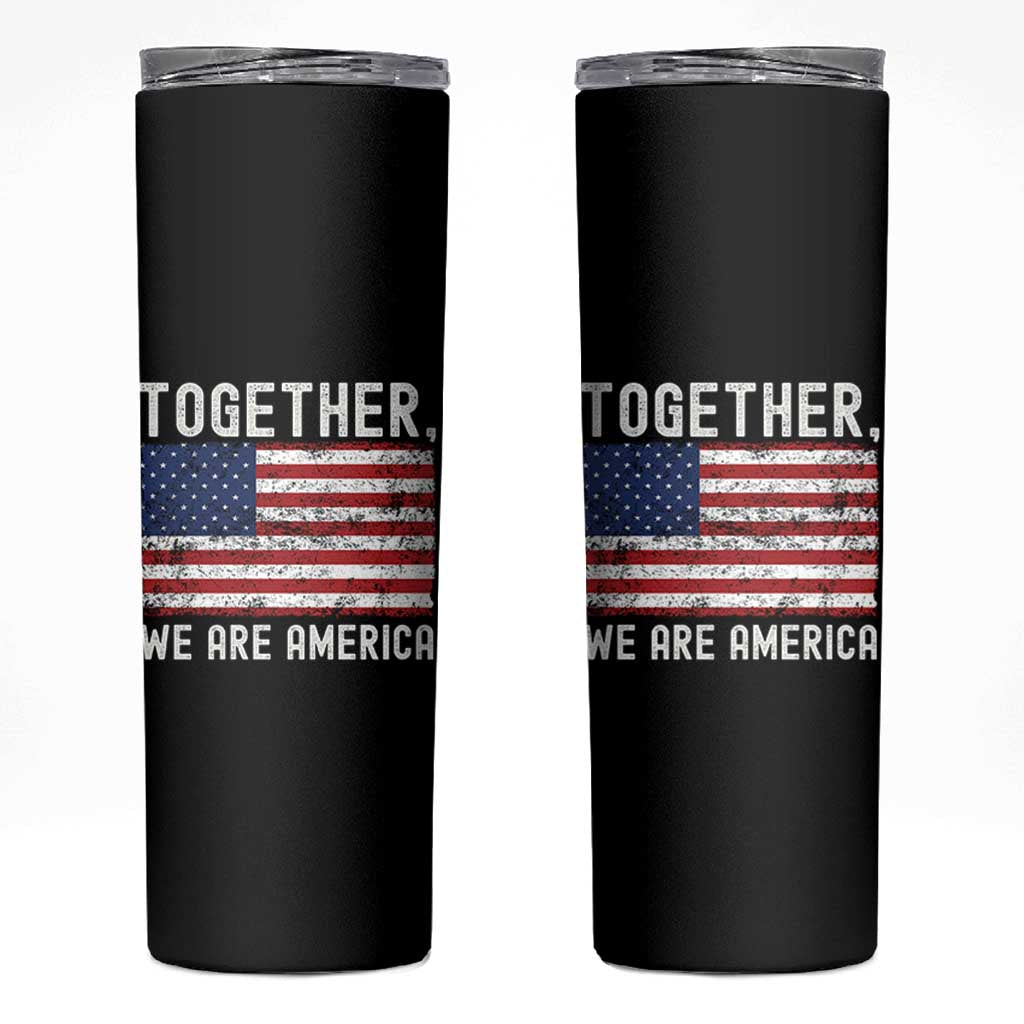 Together We Are America Vintage Football Skinny Tumbler Classic Patriotic Sports Bunny Inspirational Quote TS02 Black Print Your Wear