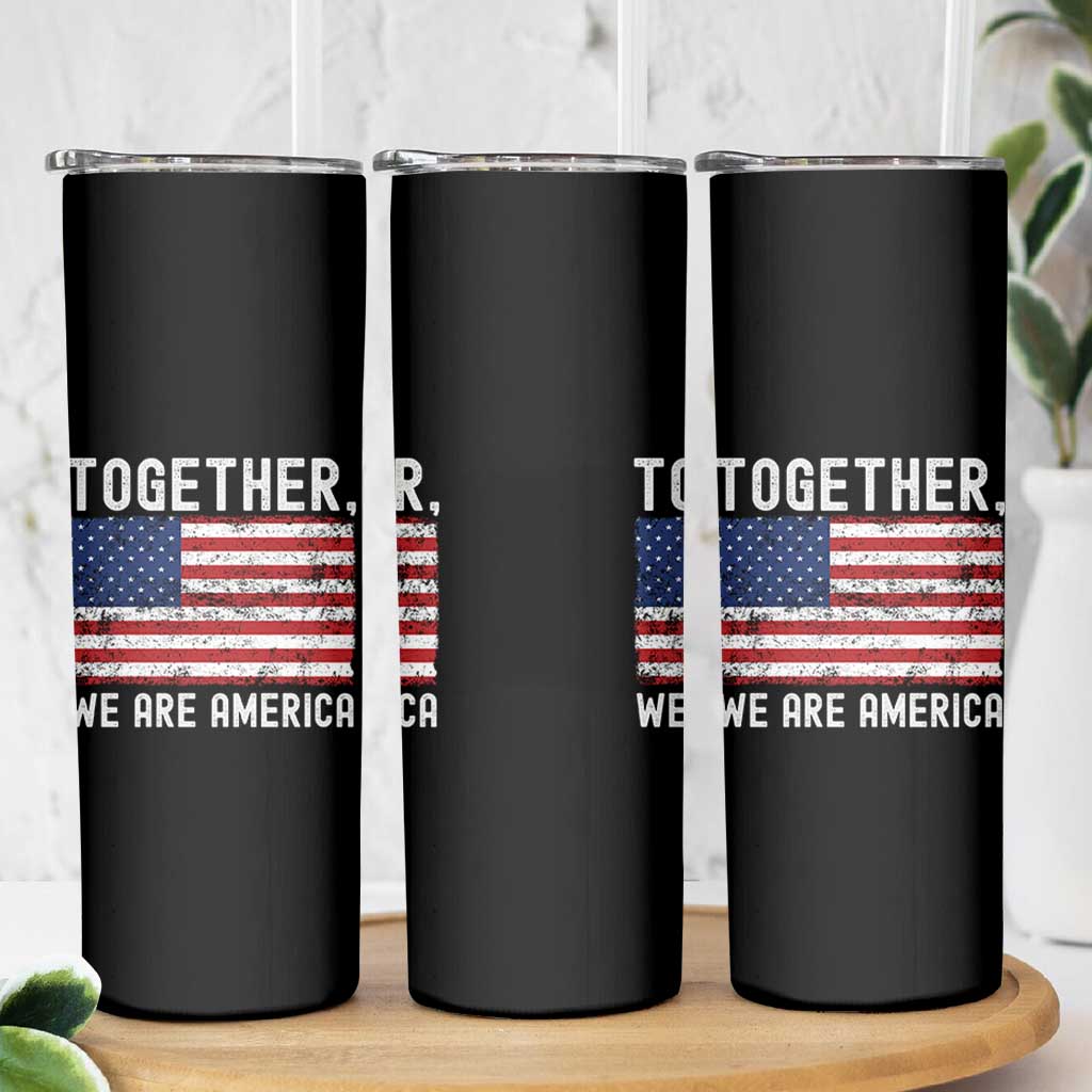 Together We Are America Vintage Football Skinny Tumbler Classic Patriotic Sports Bunny Inspirational Quote TS02 Print Your Wear