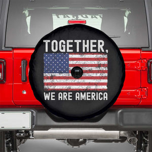 Together We Are America Vintage Football Spare Tire Cover Classic Patriotic Sports Bunny Inspirational Quote TS02 Black Print Your Wear