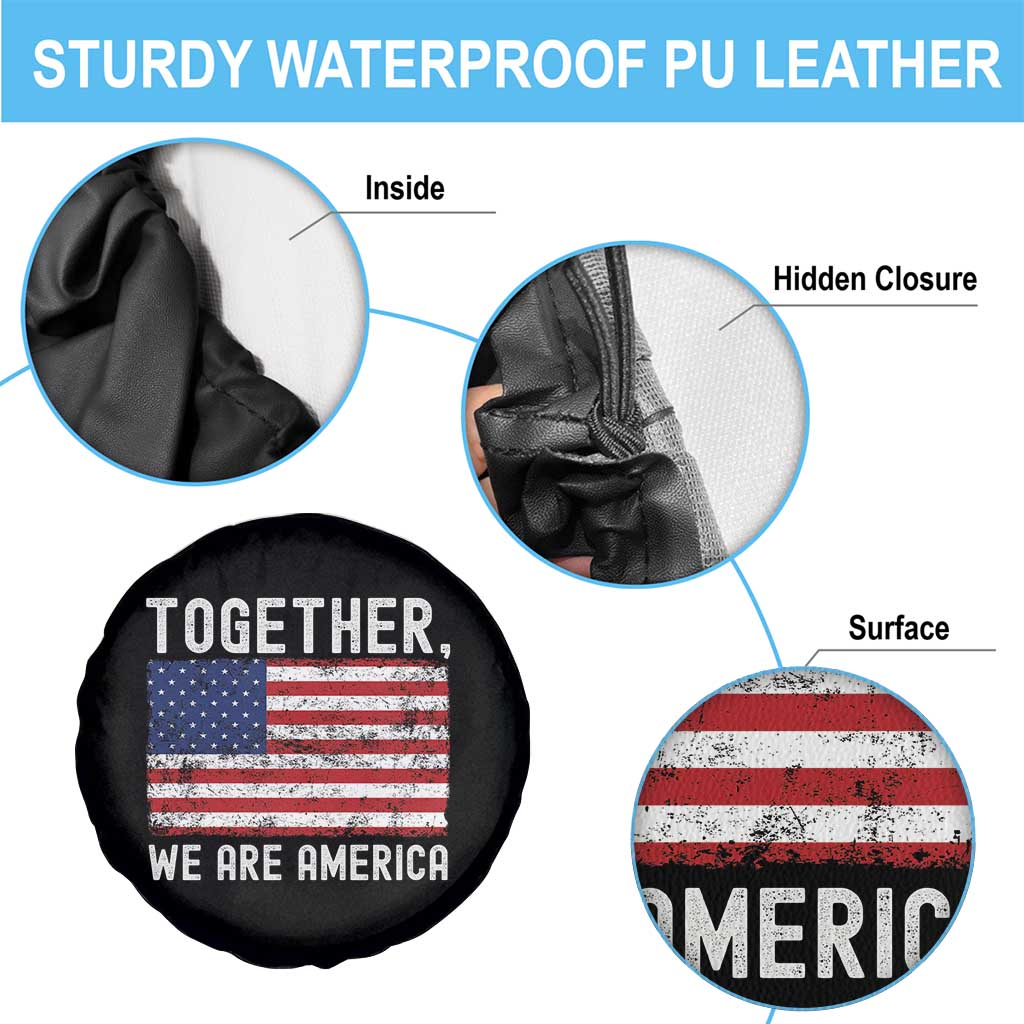 Together We Are America Vintage Football Spare Tire Cover Classic Patriotic Sports Bunny Inspirational Quote TS02 Print Your Wear