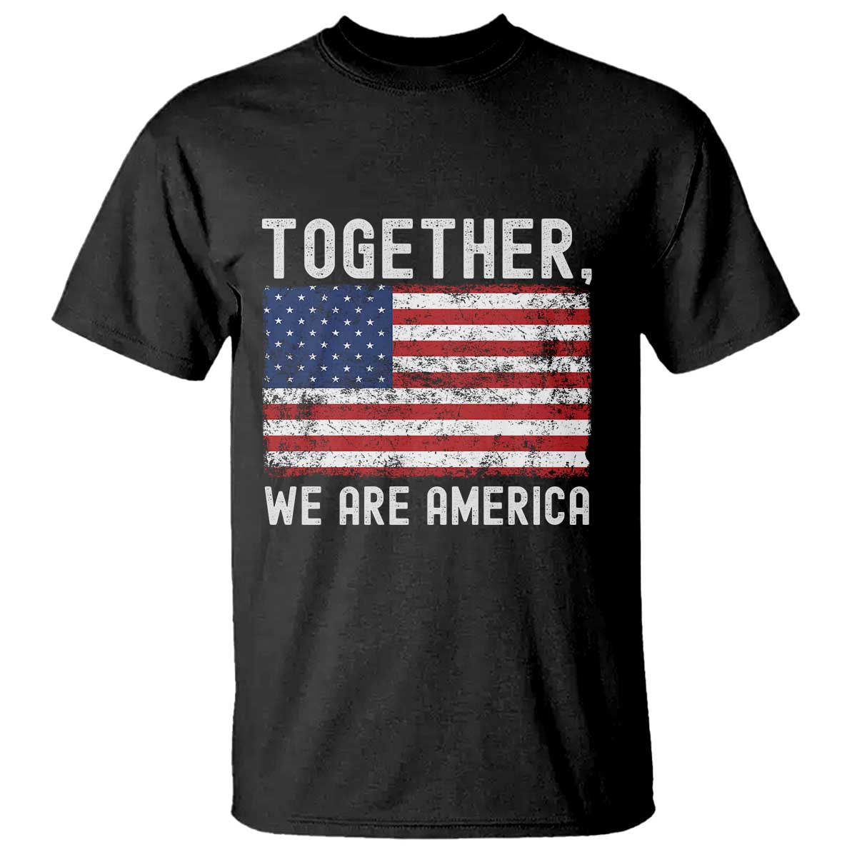 Together We Are America Vintage Football T Shirt Classic Patriotic Sports Bunny Inspirational Quote TS02 Black Print Your Wear