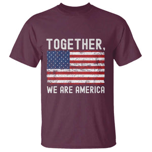 Together We Are America Vintage Football T Shirt Classic Patriotic Sports Bunny Inspirational Quote TS02 Maroon Print Your Wear