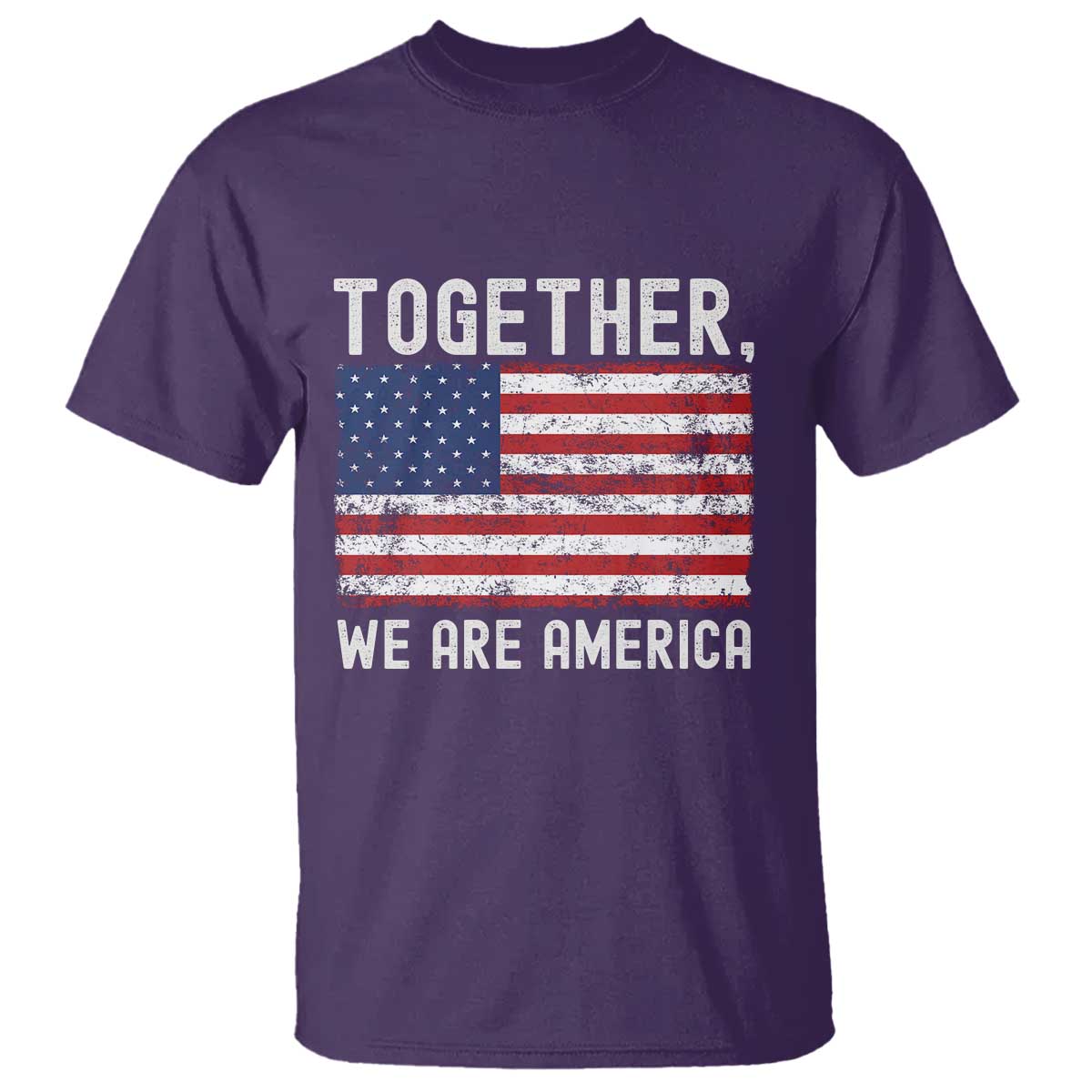 Together We Are America Vintage Football T Shirt Classic Patriotic Sports Bunny Inspirational Quote TS02 Purple Print Your Wear