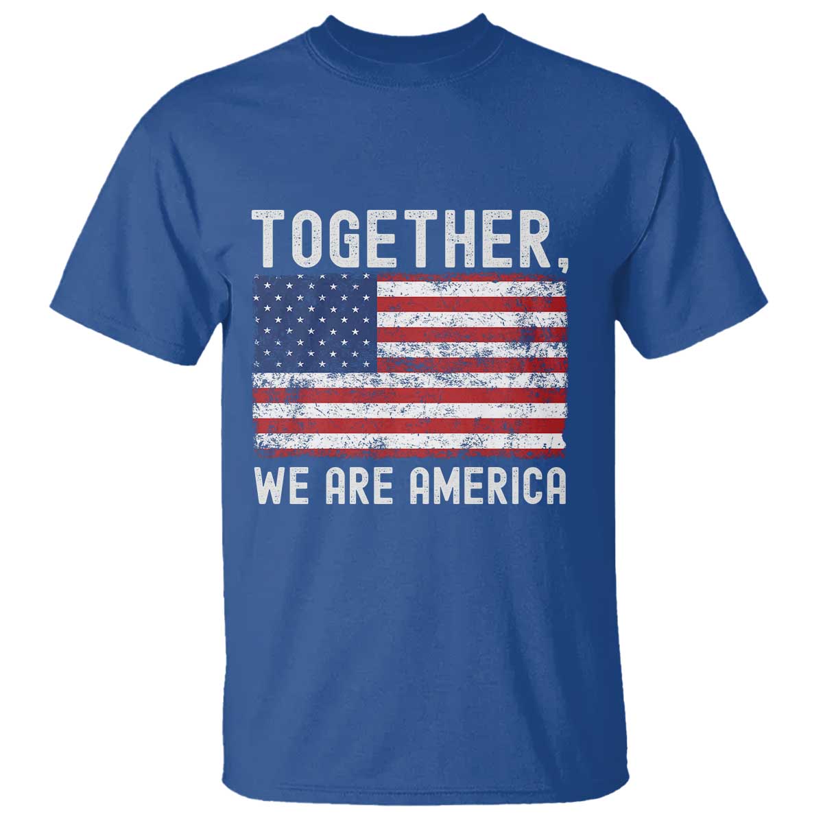 Together We Are America Vintage Football T Shirt Classic Patriotic Sports Bunny Inspirational Quote TS02 Royal Blue Print Your Wear