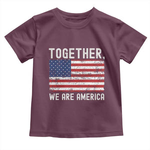 Together We Are America Vintage Football Toddler T Shirt Classic Patriotic Sports Bunny Inspirational Quote TS02 Maroon Print Your Wear