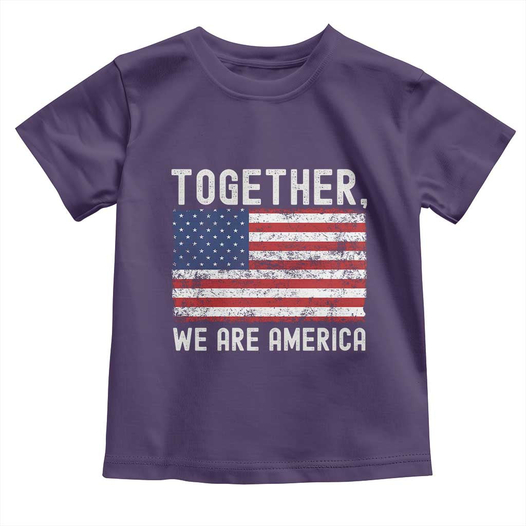 Together We Are America Vintage Football Toddler T Shirt Classic Patriotic Sports Bunny Inspirational Quote TS02 Purple Print Your Wear