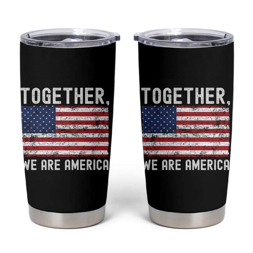 Together We Are America Vintage Football Tumbler Cup Classic Patriotic Sports Bunny Inspirational Quote TS02 Black Print Your Wear