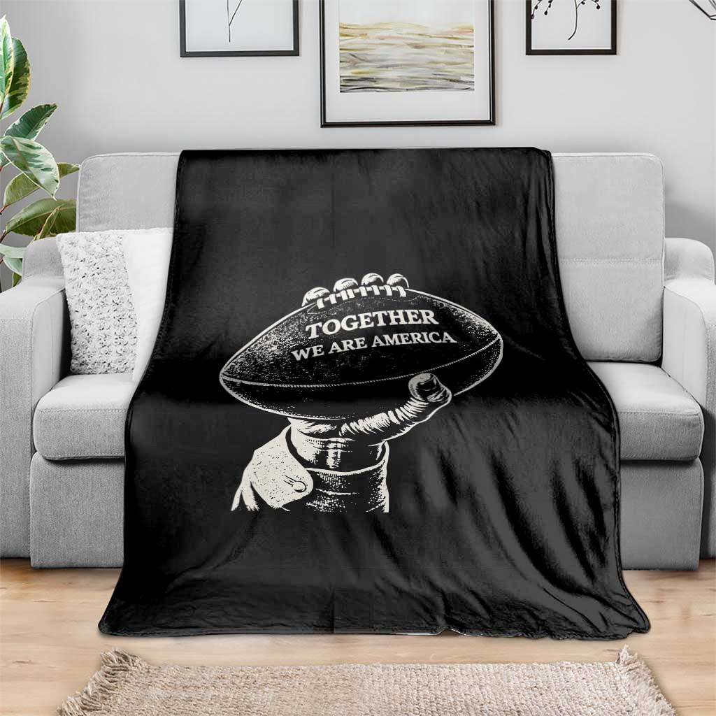 Together We Are America Vintage Football Throw Blanket Patriotic Sports Pride Bunny Inspirational Quote TS02 Print Your Wear