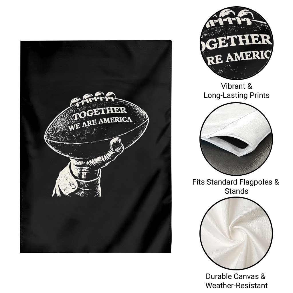 Together We Are America Vintage Football Garden Flag Patriotic Sports Pride Bunny Inspirational Quote TS02 Print Your Wear