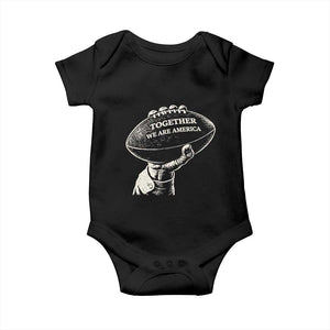 Together We Are America Vintage Football Baby Onesie Patriotic Sports Pride Bunny Inspirational Quote TS02 Black Print Your Wear