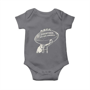 Together We Are America Vintage Football Baby Onesie Patriotic Sports Pride Bunny Inspirational Quote TS02 Charcoal Print Your Wear