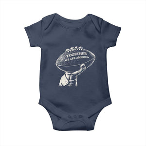 Together We Are America Vintage Football Baby Onesie Patriotic Sports Pride Bunny Inspirational Quote TS02 Navy Print Your Wear
