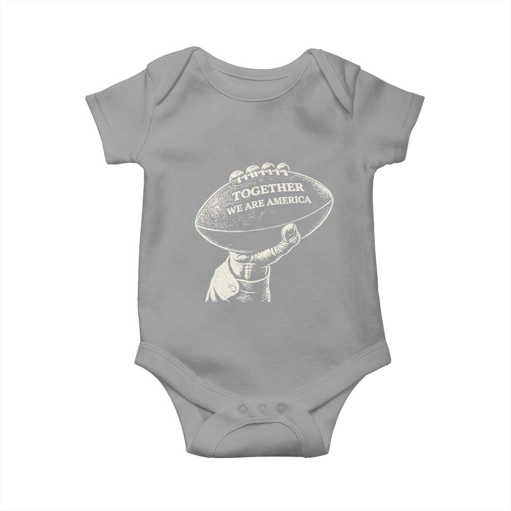 Together We Are America Vintage Football Baby Onesie Patriotic Sports Pride Bunny Inspirational Quote TS02 Sport Gray Print Your Wear