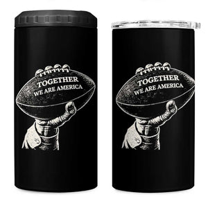 Together We Are America Vintage Football 4 in 1 Can Cooler Tumbler Patriotic Sports Pride Bunny Inspirational Quote TS02 One Size: 16 oz Black Print Your Wear