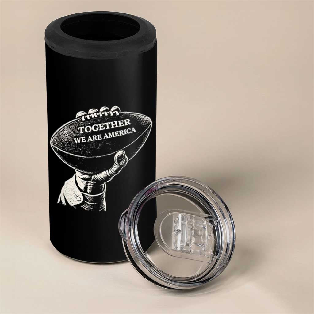 Together We Are America Vintage Football 4 in 1 Can Cooler Tumbler Patriotic Sports Pride Bunny Inspirational Quote TS02 Print Your Wear
