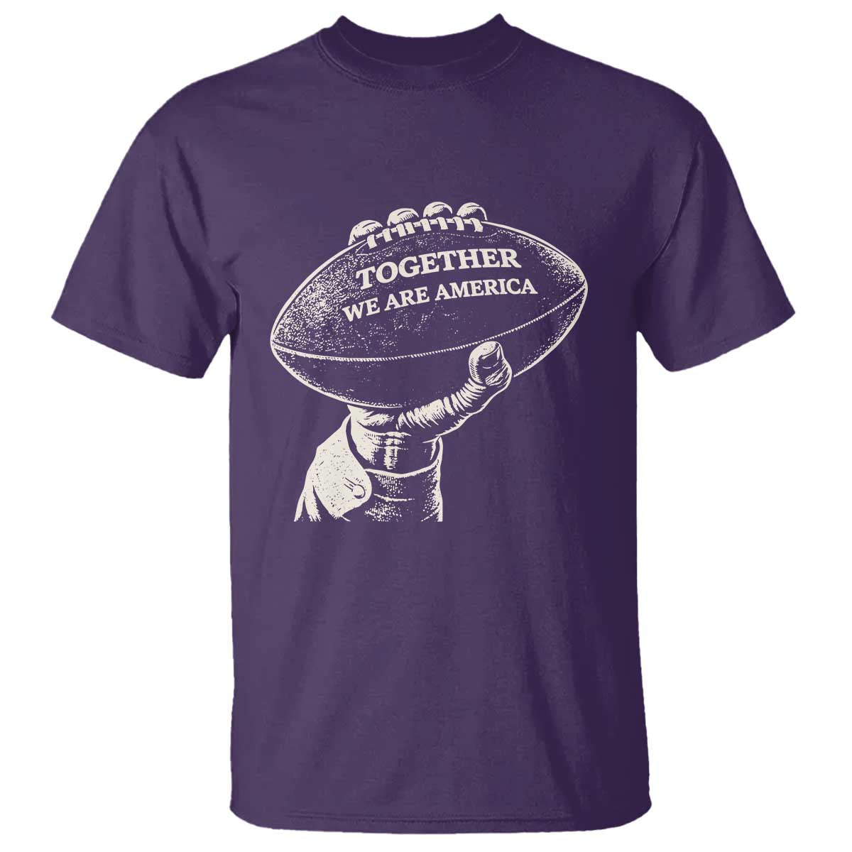 Together We Are America Vintage Football T Shirt Patriotic Sports Pride Bunny Inspirational Quote TS02 Purple Print Your Wear