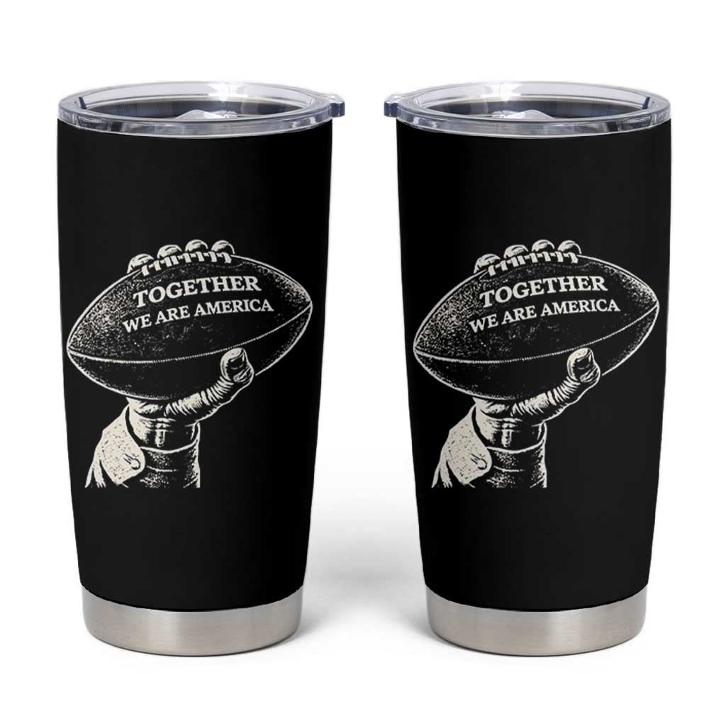 Together We Are America Vintage Football Tumbler Cup Patriotic Sports Pride Bunny Inspirational Quote TS02 Black Print Your Wear
