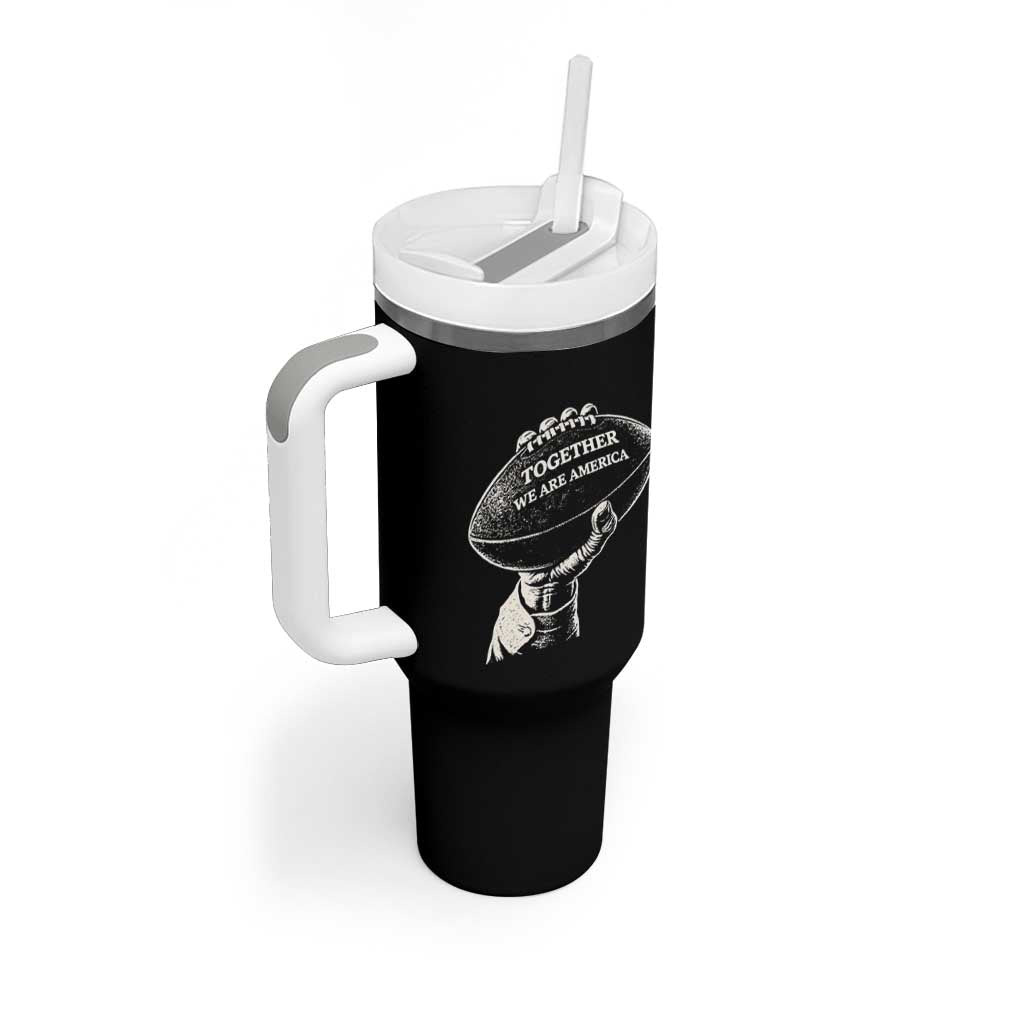Together We Are America Vintage Football Tumbler With Handle Patriotic Sports Pride Bunny Inspirational Quote TS02 Print Your Wear