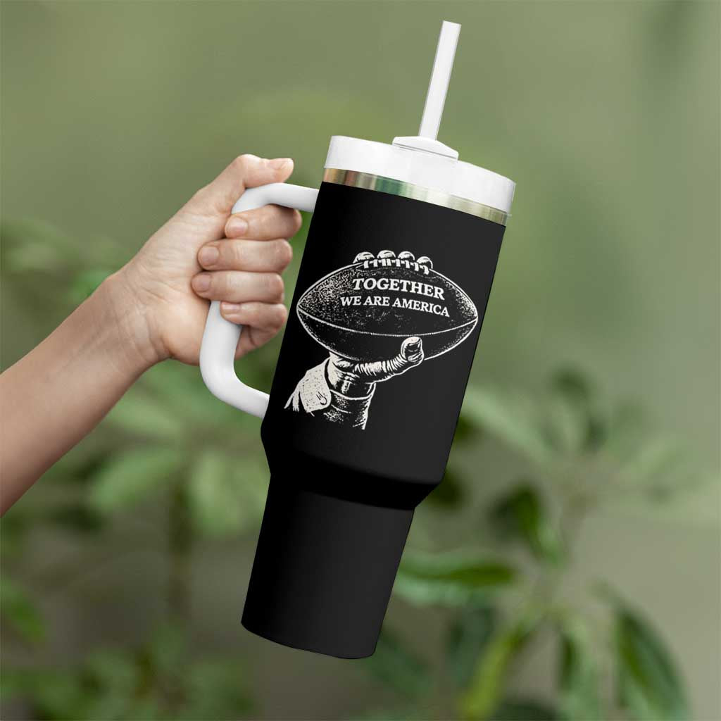 Together We Are America Vintage Football Tumbler With Handle Patriotic Sports Pride Bunny Inspirational Quote TS02 Print Your Wear