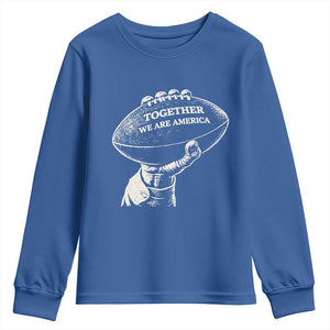 Together We Are America Vintage Football Youth Sweatshirt Patriotic Sports Pride Bunny Inspirational Quote TS02 Royal Blue Print Your Wear