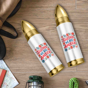 Together We Are America Floral Patriotic Bullet Tumbler Retro Red White and Blue Bunny Inspirational Quote TS02 Print Your Wear