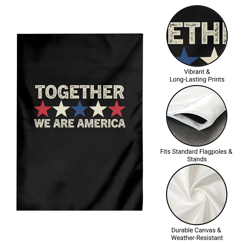 Together We Are America Patriotic Unity Garden Flag Vintage Red White Blue Stars Bunny Inspirational Quote TS02 Print Your Wear