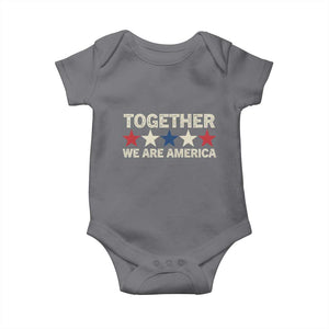 Together We Are America Patriotic Unity Baby Onesie Vintage Red White Blue Stars Bunny Inspirational Quote TS02 Charcoal Print Your Wear
