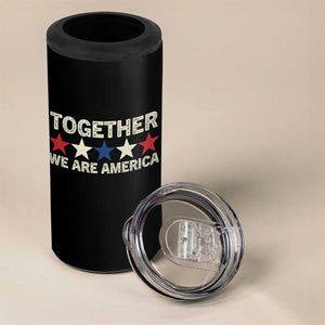 Together We Are America Patriotic Unity 4 in 1 Can Cooler Tumbler Vintage Red White Blue Stars Bunny Inspirational Quote TS02 Print Your Wear