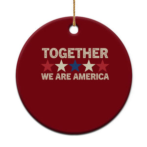 Together We Are America Patriotic Unity Ceramic Ornament Vintage Red White Blue Stars Bunny Inspirational Quote TS02 1pc Red Print Your Wear
