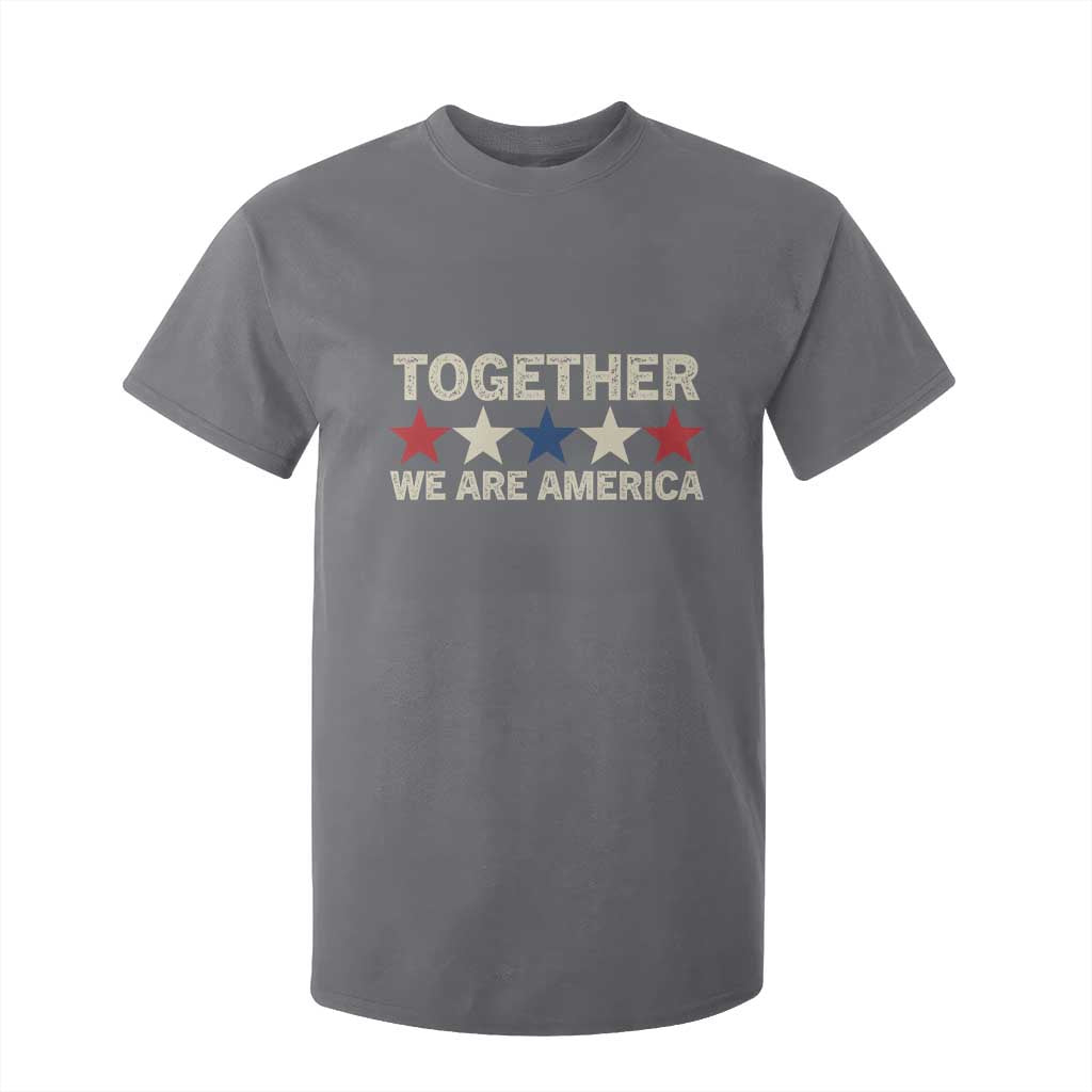 Together We Are America Patriotic Unity T Shirt For Kid Vintage Red White Blue Stars Bunny Inspirational Quote TS02 Charcoal Print Your Wear