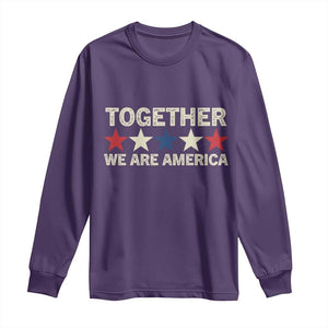 Together We Are America Patriotic Unity Long Sleeve Shirt Vintage Red White Blue Stars Bunny Inspirational Quote TS02 Purple Print Your Wear