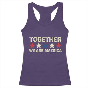 Together We Are America Patriotic Unity Racerback Tank Top Vintage Red White Blue Stars Bunny Inspirational Quote TS02 Purple Print Your Wear