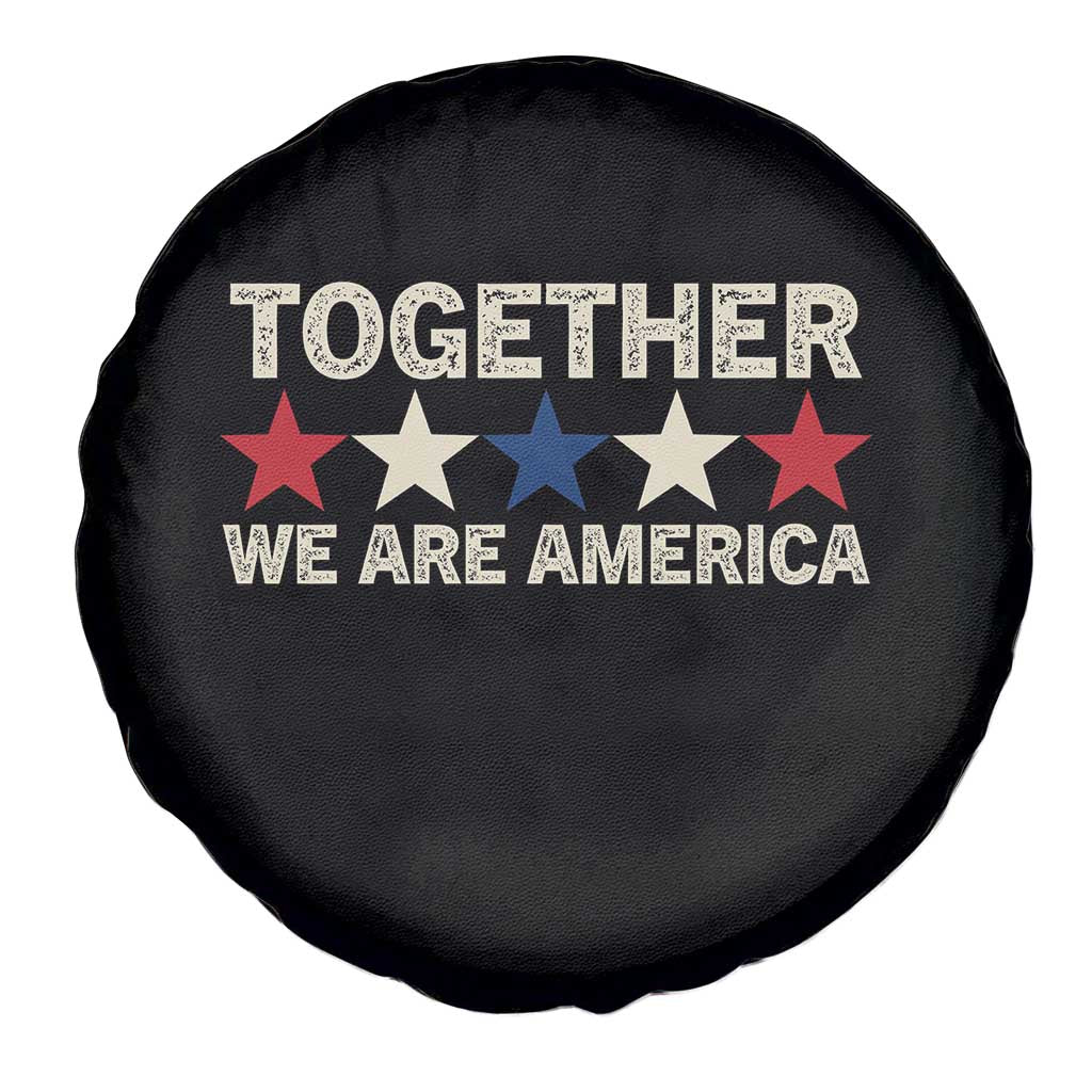 Together We Are America Patriotic Unity Spare Tire Cover Vintage Red White Blue Stars Bunny Inspirational Quote TS02 Print Your Wear