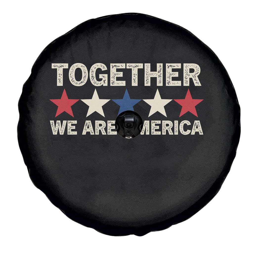 Together We Are America Patriotic Unity Spare Tire Cover Vintage Red White Blue Stars Bunny Inspirational Quote TS02 Print Your Wear