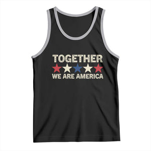 Together We Are America Patriotic Unity Tank Top Vintage Red White Blue Stars Bunny Inspirational Quote TS02 Black Athletic Heather Print Your Wear