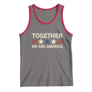 Together We Are America Patriotic Unity Tank Top Vintage Red White Blue Stars Bunny Inspirational Quote TS02 Deep Heather Red Print Your Wear