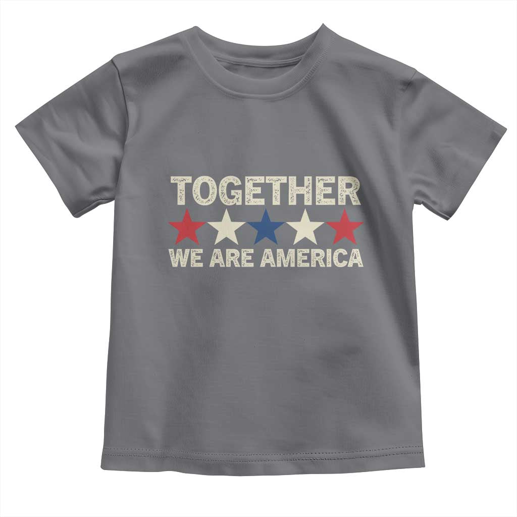 Together We Are America Patriotic Unity Toddler T Shirt Vintage Red White Blue Stars Bunny Inspirational Quote TS02 Charcoal Print Your Wear