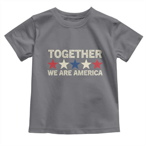 Together We Are America Patriotic Unity Toddler T Shirt Vintage Red White Blue Stars Bunny Inspirational Quote TS02 Charcoal Print Your Wear