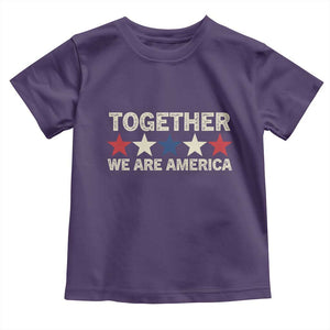 Together We Are America Patriotic Unity Toddler T Shirt Vintage Red White Blue Stars Bunny Inspirational Quote TS02 Purple Print Your Wear