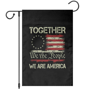 Together We Are America Betsy Ross Patriotic Flag Garden Flag We The People Unity and Freedom Bunny Inspirational Quote TS02 Black Print Your Wear