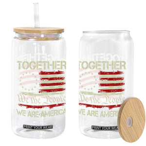 Together We Are America Betsy Ross Patriotic Flag Glass Can We The People Unity and Freedom Bunny Inspirational Quote TS02 Print Your Wear