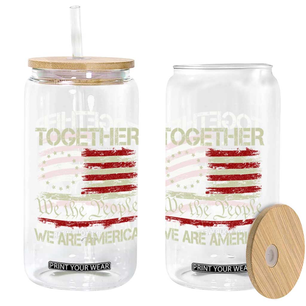 Together We Are America Betsy Ross Patriotic Flag Glass Can We The People Unity and Freedom Bunny Inspirational Quote TS02 Print Your Wear