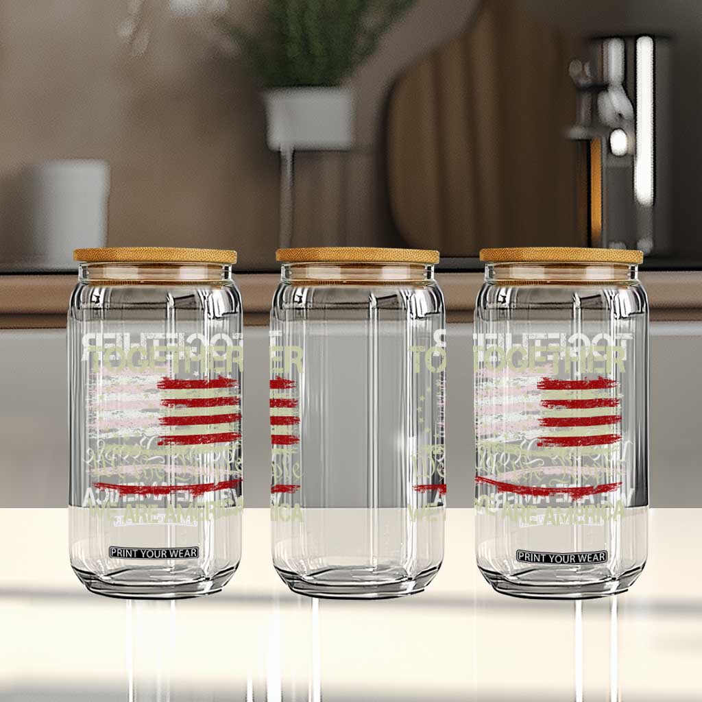 Together We Are America Betsy Ross Patriotic Flag Glass Can We The People Unity and Freedom Bunny Inspirational Quote TS02 Print Your Wear