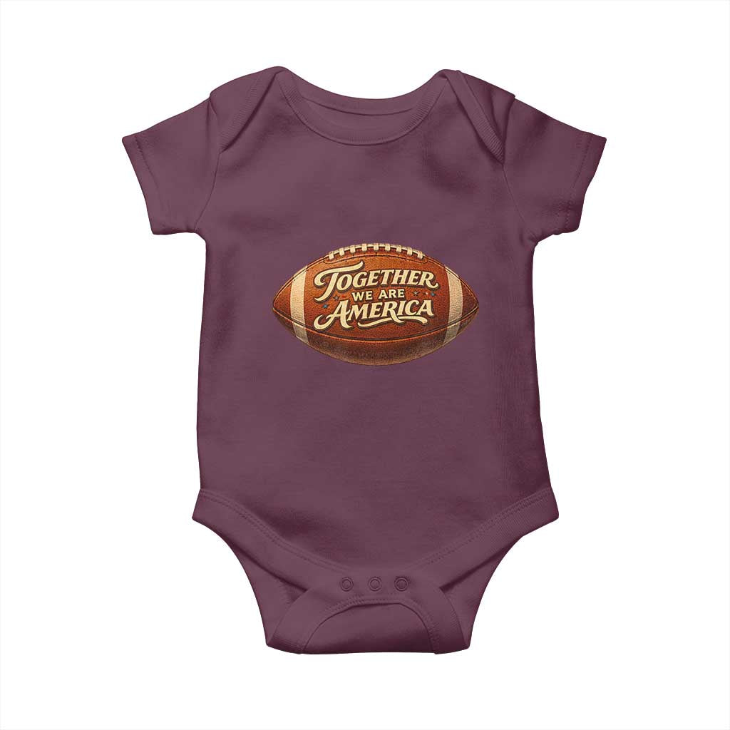 Together We Are America Baby Onesie Bold Statement Unity Bunny Inspirational Quote TS02 Maroon Print Your Wear
