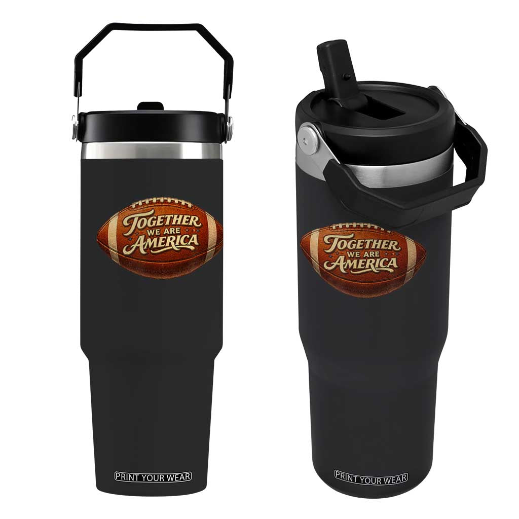 Together We Are America Flip Straw Tumbler Bold Statement Unity Bunny Inspirational Quote TS02 One Size: 30 oz Black Print Your Wear