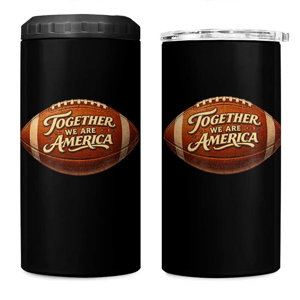 Together We Are America 4 in 1 Can Cooler Tumbler Bold Statement Unity Bunny Inspirational Quote TS02 One Size: 16 oz Black Print Your Wear