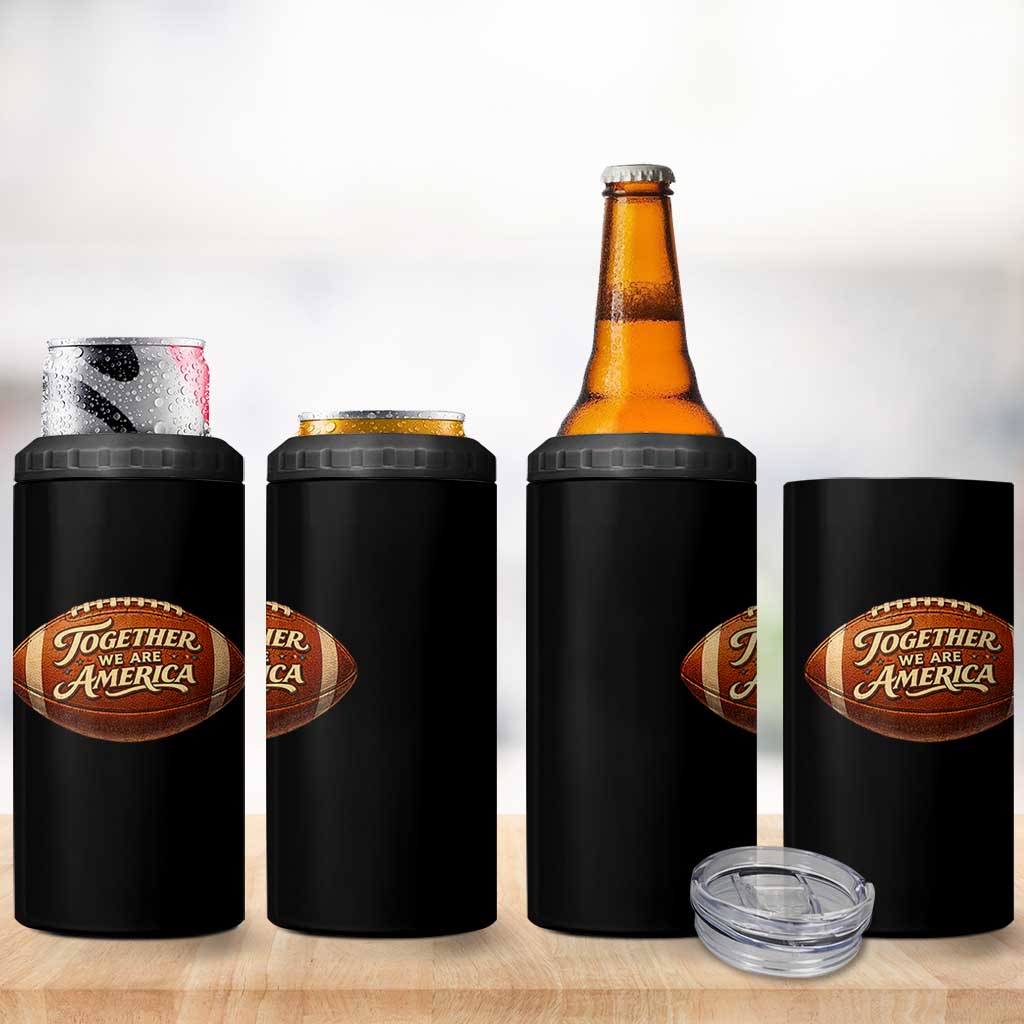 Together We Are America 4 in 1 Can Cooler Tumbler Bold Statement Unity Bunny Inspirational Quote TS02 Print Your Wear