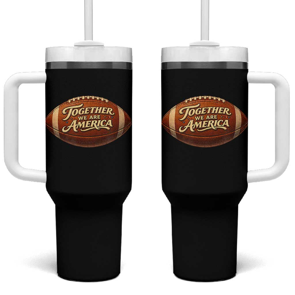 Together We Are America Tumbler With Handle Bold Statement Unity Bunny Inspirational Quote TS02 One Size: 40 oz Black Print Your Wear