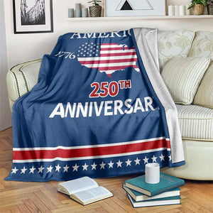 America 250th Anniversary 1776 2026 Patriotic USA Map Throw Blanket 250 Years of Freedom American Flag 4th of July Independence Celebration TS02 Print Your Wear